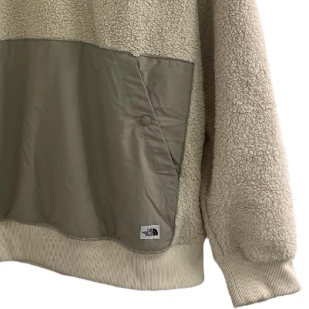 The North Face Beige Sherpa Sweatshirt Fleece Crewneck Jacket SZ XL